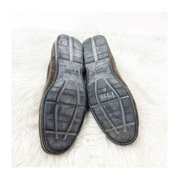 Salvatore Ferragamo Size 8 Brown Mens Suede Slip On Moc Toe Loafer Dress Shoes - Picture 10 of 11